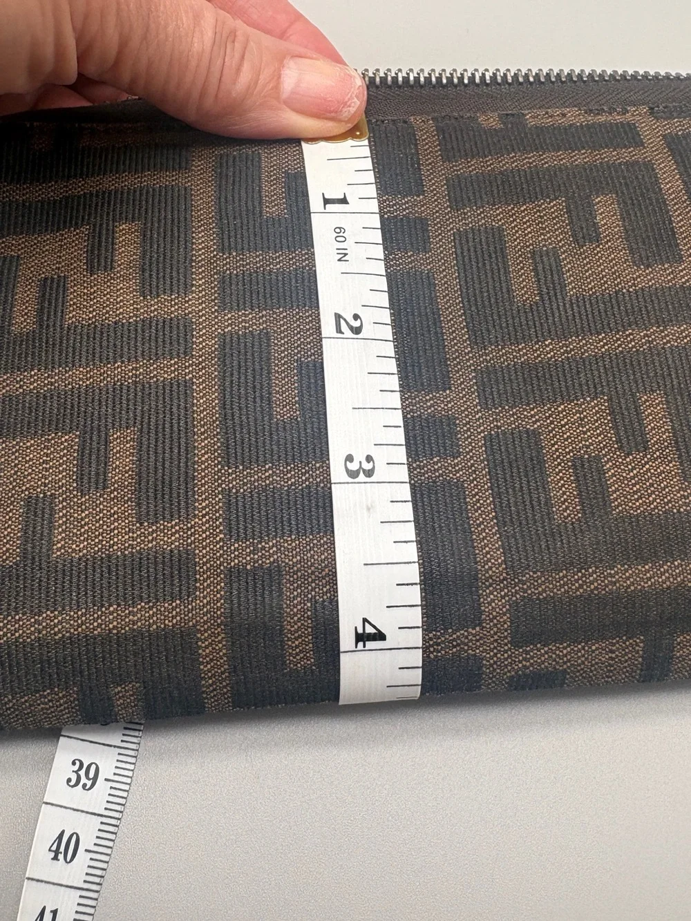 Fendi Zucca FF Canvas Zip-Around Wallet
